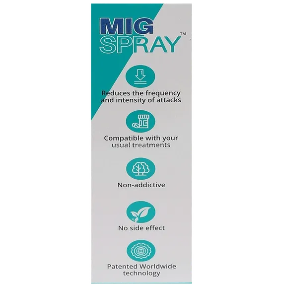 migspray treatment and prevention of migraine & headache nasal spray 15 ml